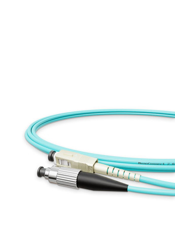 Патч-корд оптичний SC/UPC-FC/UPC Бірюзовий LSZH, Multimode OM3 (MM), Simplex, 2мм - 2 м NanoConnect (299337855)