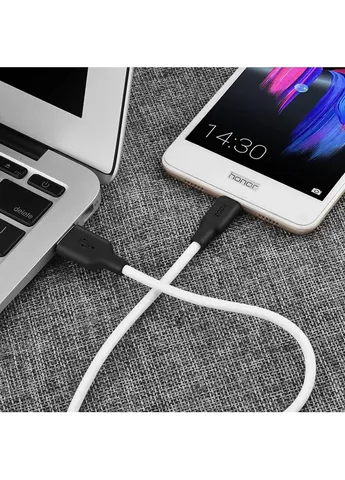 Дата кабель X21 Plus Silicone MicroUSB Cable (1m) Черный / Белый Hoco (409810631)