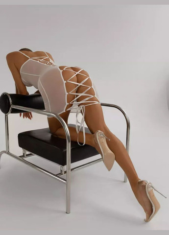 Белое откровенный соблазнительное платье-пеньюар steysha со шнуровкой на спине красного цвета платье-майка No Brand однотонное