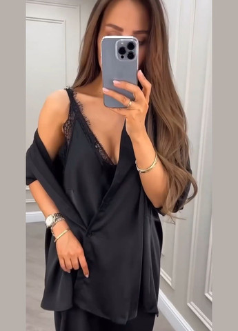 Жіночий костюм двійка: сукня-комбінація та сорочка з шовку MonCher (339604650)