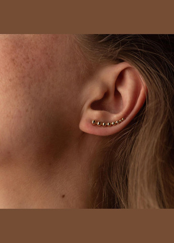 Серьги - клаймберы Шарики в желтом золоте с08237 Oniks (264644643)