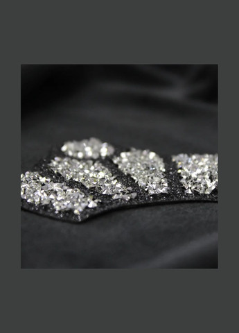 Нашивка с акриловыми камнями "Корона" черного цвета с серебряными камнями (4687) No Brand (335811487)
