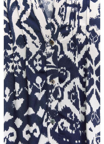 Синя сукня міні з принтом та довгими рукавами Zara