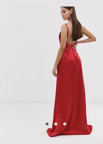 Червона сукня максі атласна червона з розрізом club l london Asos