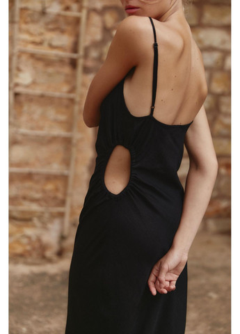 Чорна сукня льон "з вирізом на талії" сукня-комбінація Merge