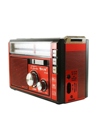 Радиоприемник портативный на аккумуляторе RX-382 FM/AM/SW с фонарем LED красный (1756375729) Golon (326033107)