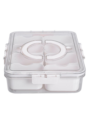 Контейнер для їжі з 8 відсіками 31х24х7 см судок для їжі пластиковий 2.5 л Білий HP-27-3 Yiwu (365256753)
