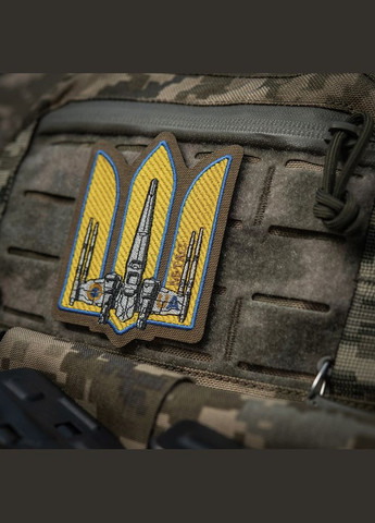 Нашивка Тризуб UA-Wing (вишивка) Coyote M-TAC (315047297)