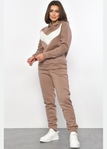 Спортивный костюм женский на флисе коричневого цвета Let's Shop (293765163)