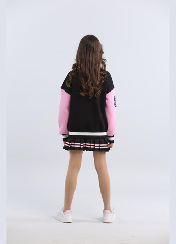 Черный демисезонный комплект (бомбер, юбка) на флисе юбочный IRmAS оверсайз