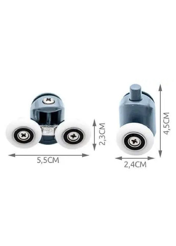 Комплект набір роликів для душової кабіни з легким чищенням можливістю заміни коліс 8 штук 5,5х2,3 см (478526-Prob) Unbranded (306093642)