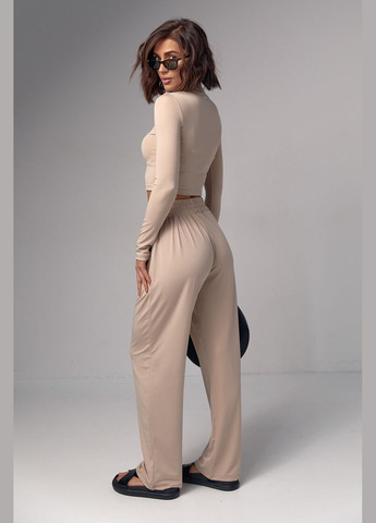 Жіночий базовий костюм з еластичною тканиною. Lurex (284116488)