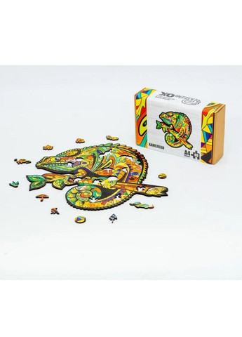 Фігурний дерев'яний пазл A4 Хамелеон PuzA4-01746, 69 деталей Toysi (372495499)