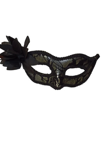 Маска на маскарад з квіткою 23 на 8 см чорний No Brand (362267827)