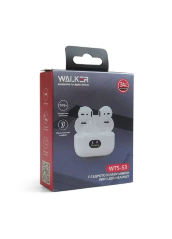 Наушники Bluetooth WTS-53, беспроводные TWS, с микрофоном, белый цвет Walker (373643214)