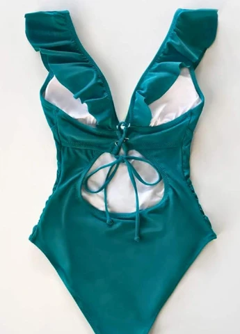 Морської хвилі літній жіночий суцільний купальник bikini (9813) суцільний CUPSHE