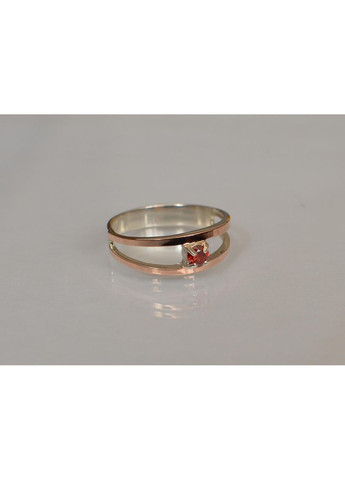 Срібна каблучка з пластинами із золота Silver Style (367268314)