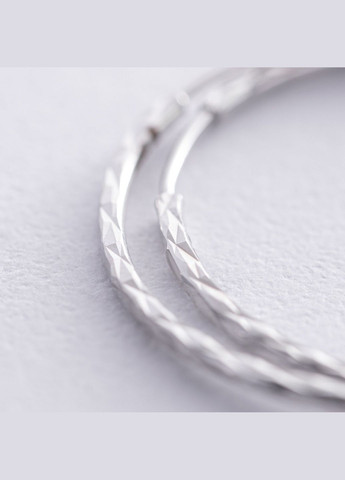 Сережки - кільця в білому золоті (3.3 см) с08665 Oniks (264392747)