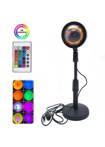 Проекционный светильник Sunset Lamp RGB эффект заката с пультом на штативе атмосферная цветная лампа No Brand (351359184)