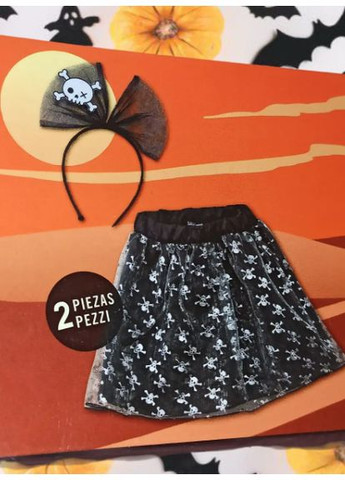 для Хелловін для дівчинки з черепами 3-5 лет чорно-сріблястий Jannet Костюм (357205551)