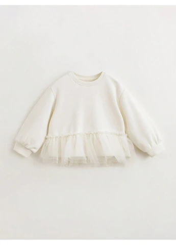 SHEIN свитшот однотонный молочный кэжуал