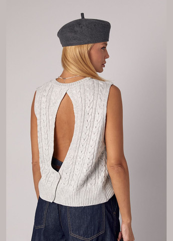 В'язана жилетка в кіски з вирізом на спині Lurex (303605465)