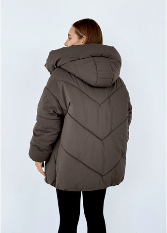 Темно-коричневая зимняя зимняя куртка селин меди (01211-brown144) MioRichi