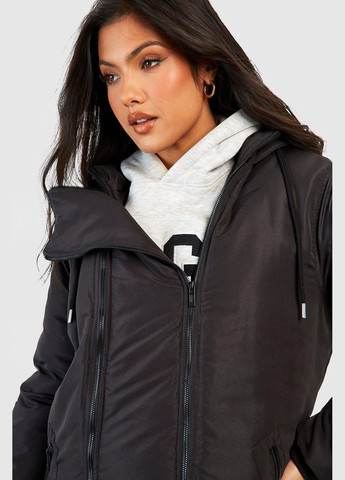 Чорна демісезонна куртка подовжена Boohoo