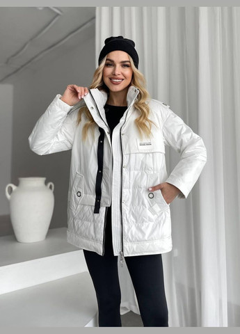 Біла жіноча тепла куртка колір білий р.xxl 450440 New Trend