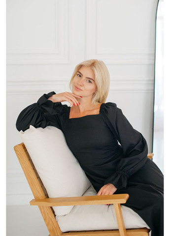 Чорна сукня dawn linen dress Lana Bryk однотонна