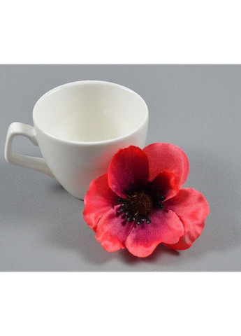 Штучна квітка Мак 7 см - кораловий Plus-plus (352745754)