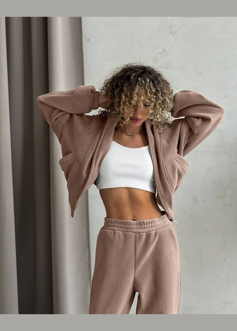 Женский флисовый костюм теплый черный No Brand (307059523)