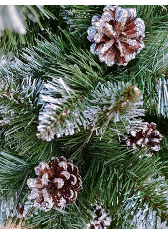 Ялинка Елітна з шишками 2,50м Зелена ялинка штучна з натуральними шишками та підставкою Xatynka (363057944)