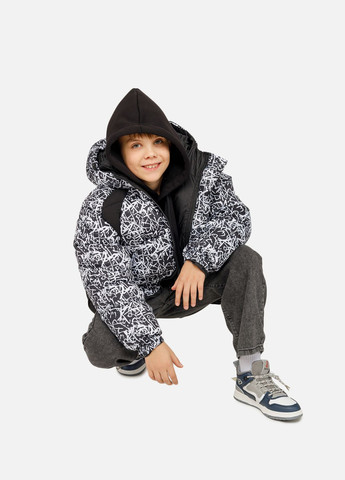 Чорно-біла зимня куртка для хлопчика колір чорно-білий цб-00255562 Yuki