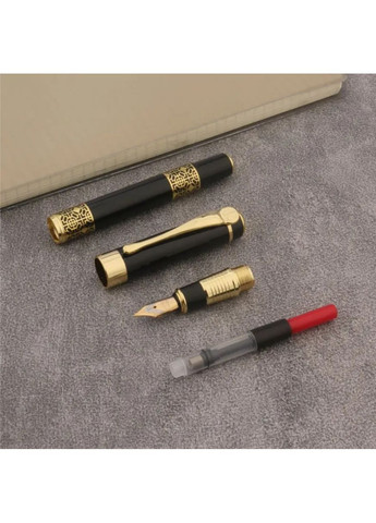 Перьевая ручка черная с узором Metal Fountain Pen 0.5 мм чернильная металлическая для каллиграфии офиса и школы No Brand (362682298)