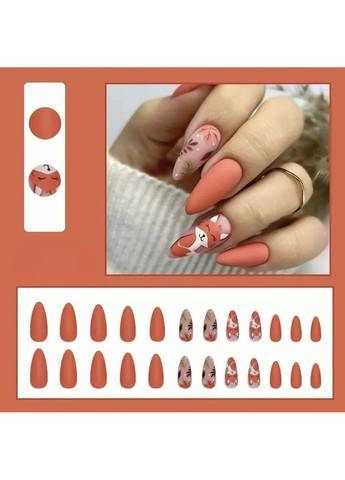 Накладні нігті мигдаль, матові 2,5-2 см, набір 24 шт No Brand (372114527)