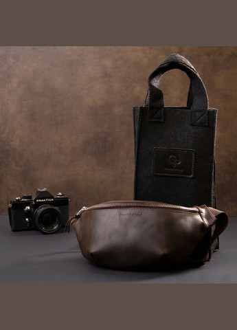 Сумка чоловіча через плече шкіряна бананка 11154 Коричнева Grande Pelle (302008857)