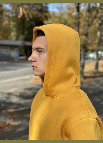 Стильне чоловічі худі на флісі жовте осінь/зима Freedom (347149533)