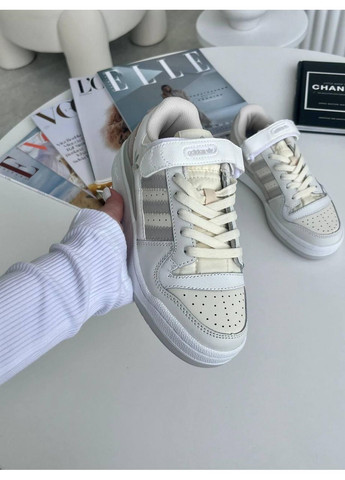 Сірі Осінні кросівки чоловічі adidas forum white grey адідас форум No Brand