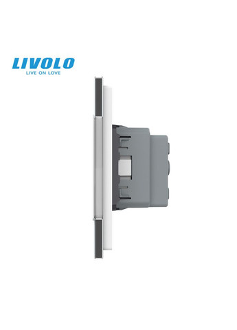 Тройная электрическая розетка с заземлением, белая, стеклянная рамка, шторки, 250В 16А (VL-C7C3EU-11) Livolo (370970781)