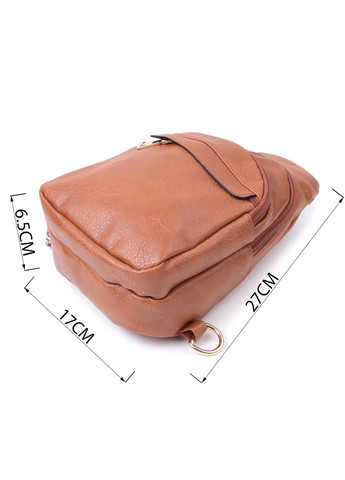 Практична жіноча сумка через плече з отвором для навушників з екошкіри 22789 Рудий Vintage (303877210)