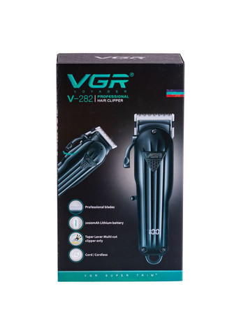 Машинка для стрижки акумуляторна бездротова Чорна V-282 (A-034309) VGR (364550751)