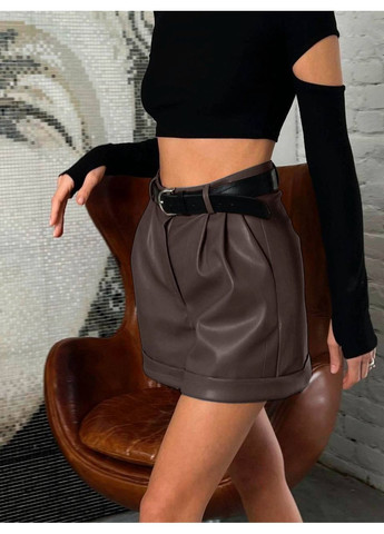 Шорты эко кожа с рабочими карманами, сзади резинка Україна (361623630)