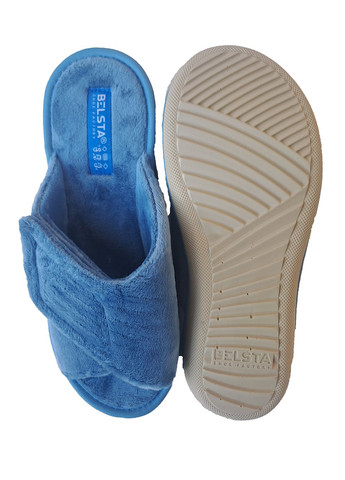 Голубые тапочки женские на липучке Белста