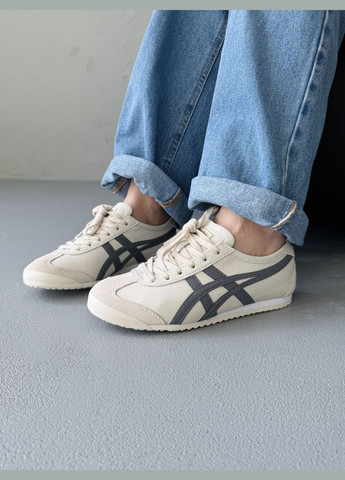 Бежевые демисезонные кроссовки мужские и женские asics onitsuka tiger mexico beige | асикс онитцука тайгер бежевые No Brand