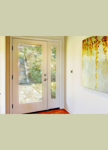 Антиблікова плівка на вікна Білий цвіт самоклейка на скло двері душову кабіну шафи купе 1 метр погонний Zatarga (324218669)