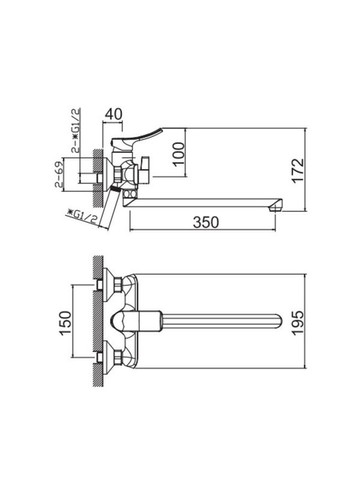 Смеситель для ванны BOLERO 006 EURO (HB9577) Haiba (322006806)