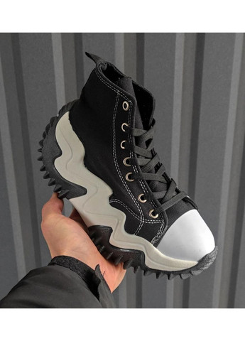 Сірі Осінні кеди чоловічі converse run run star motion black / grey конверс ран стар No Brand