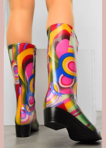 Цветные сапоги резиновые высокие женские разноцветные Let's Shop