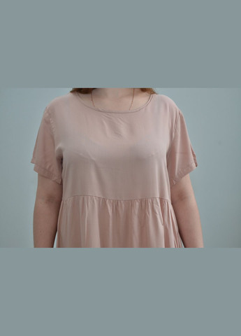 Розовое женское платье, короткий рукав (разные цвета), No Brand однотонное